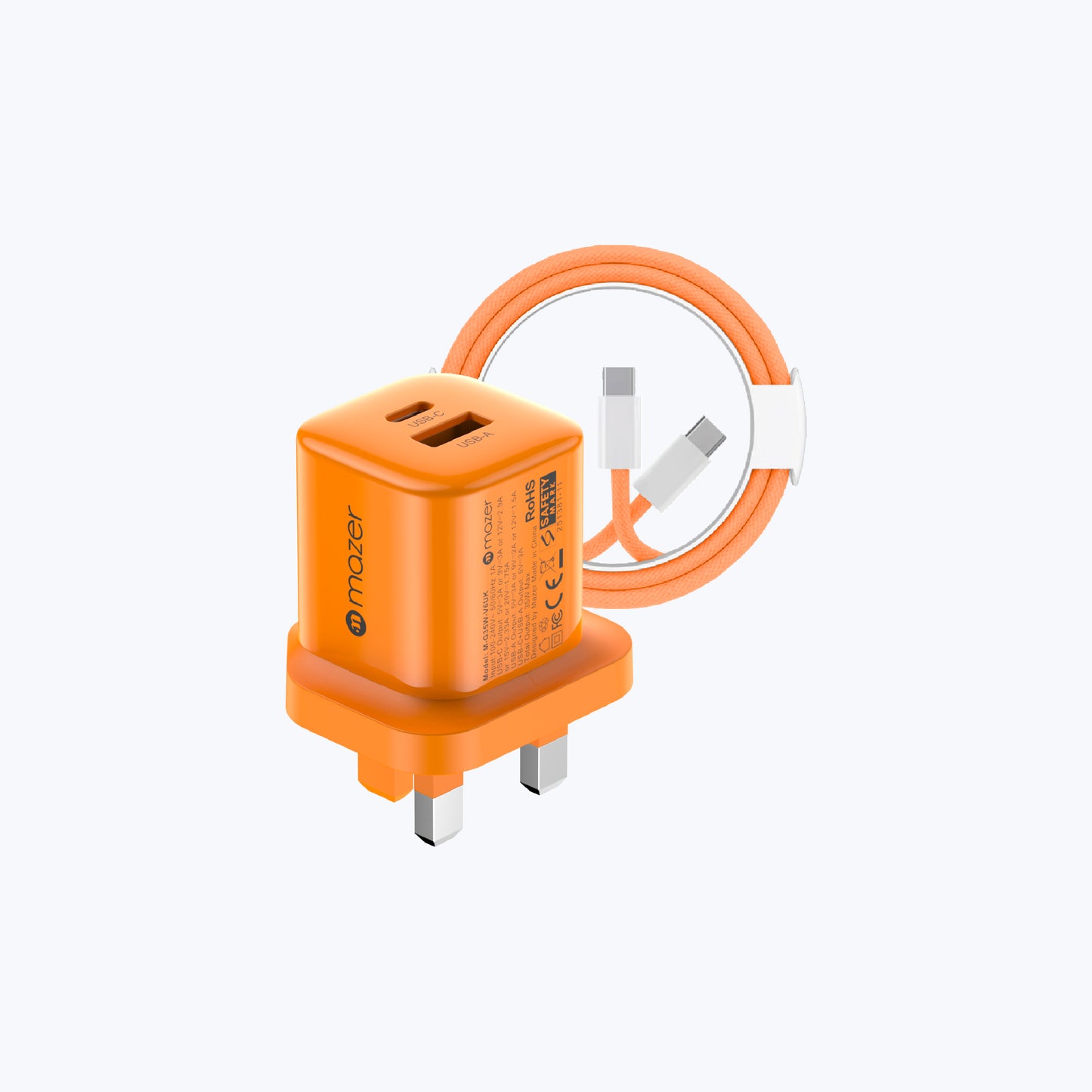 PrestigeGaN V6 35W GaN Wall Charger - UK (2 Ports) + USB-C Cable