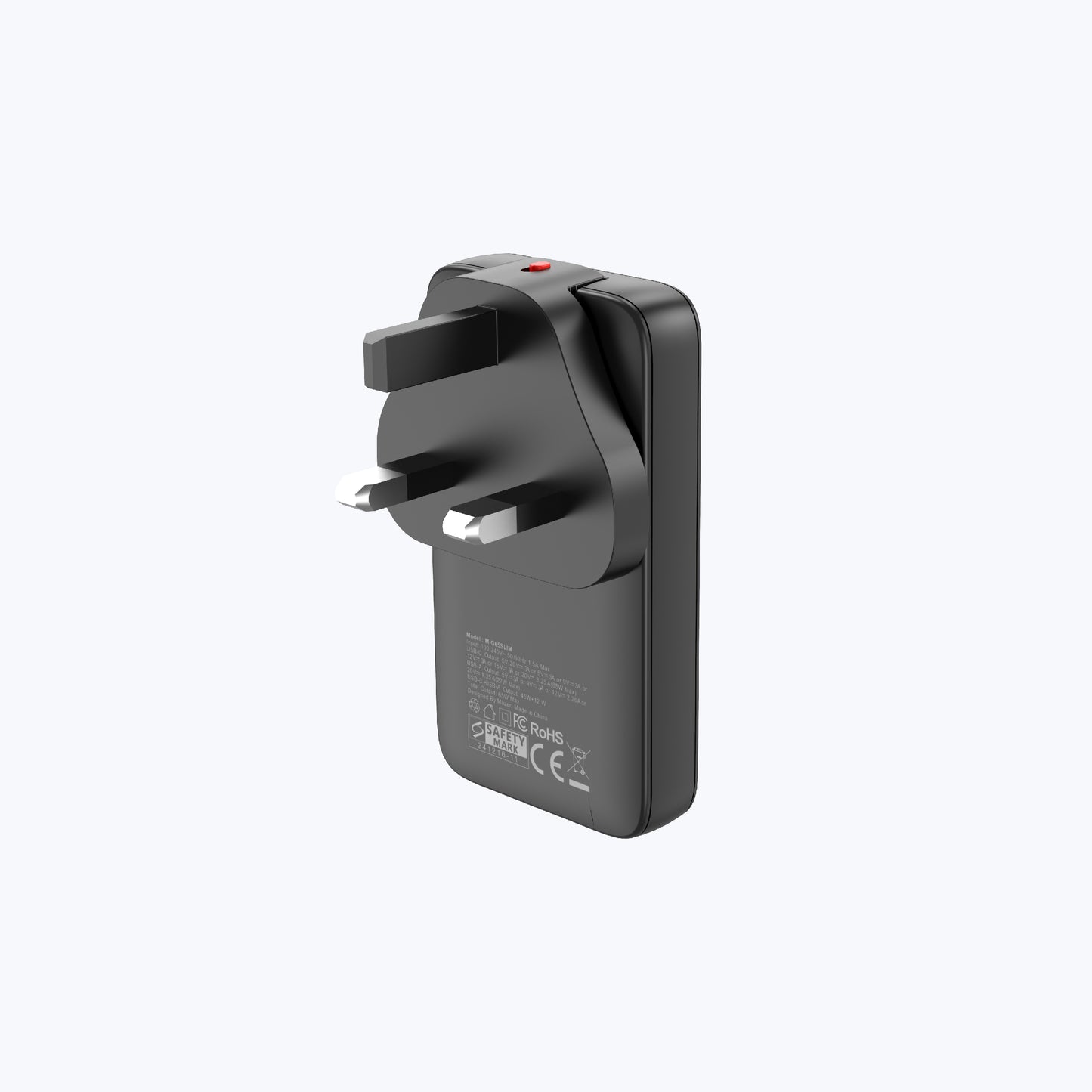 GaNPrestige Slim 65W GaN Wall Charger With Travel Pins (2 Ports)