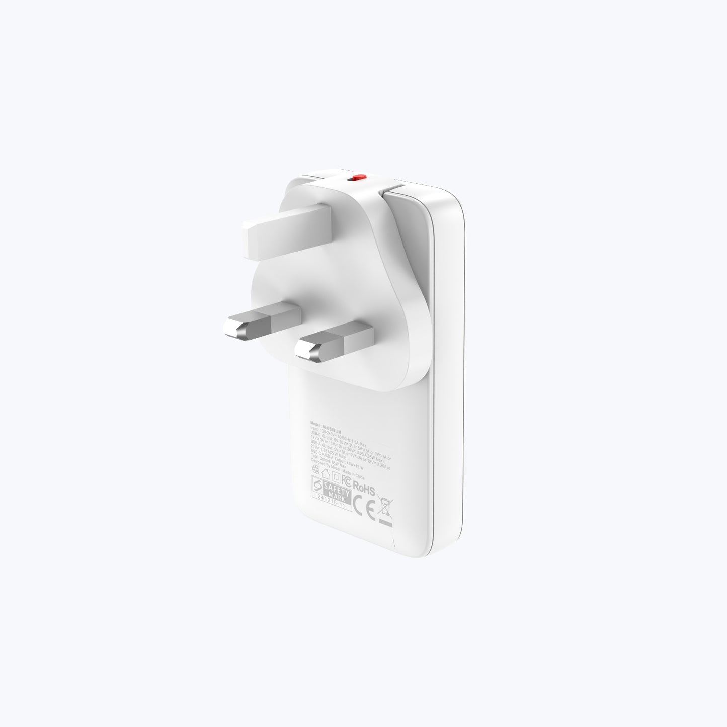 GaNPrestige Slim 65W GaN Wall Charger With Travel Pins (2 Ports)