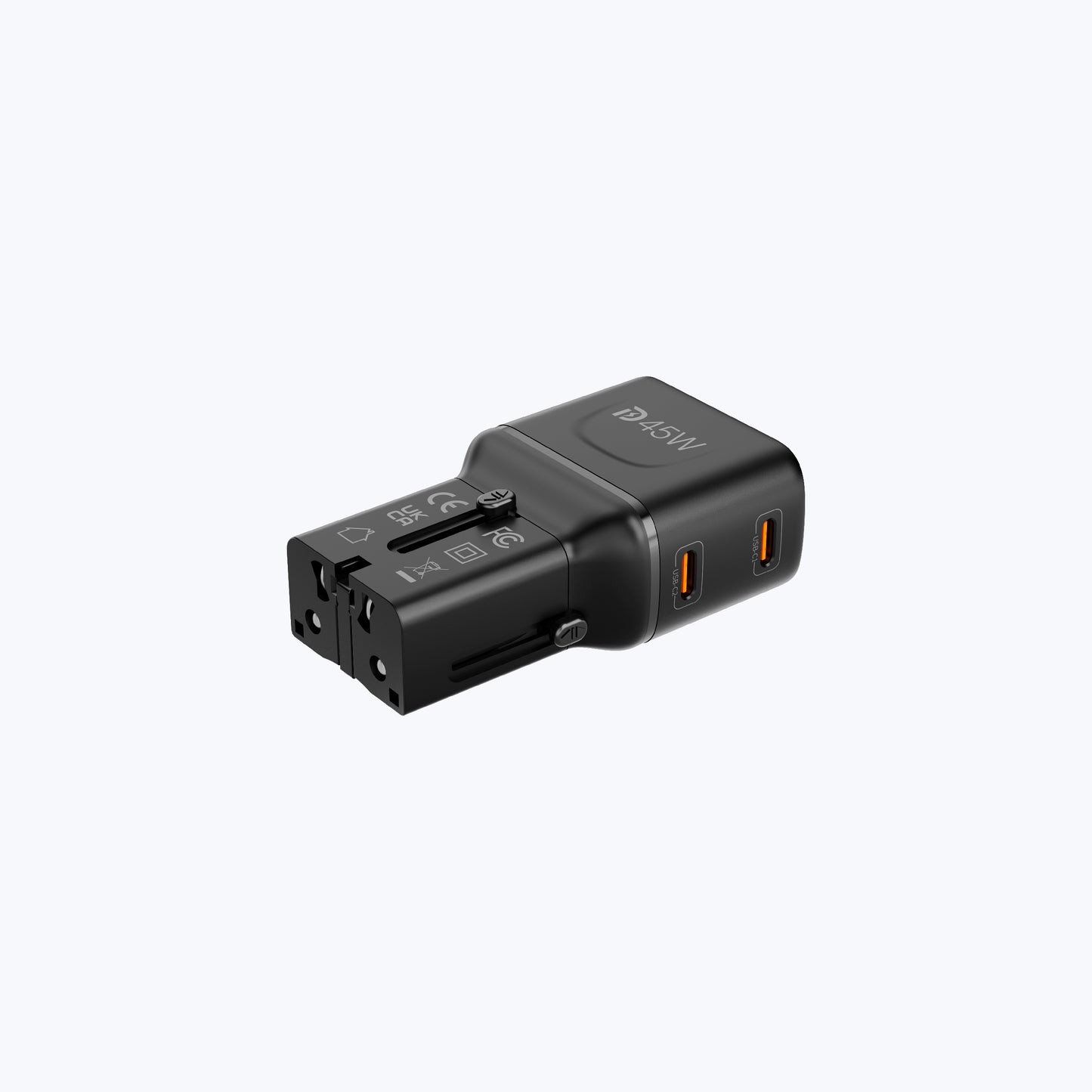 InfiniteTravel Pocket 45W Travel Charger Universal Travel Charger with USB-C Ports