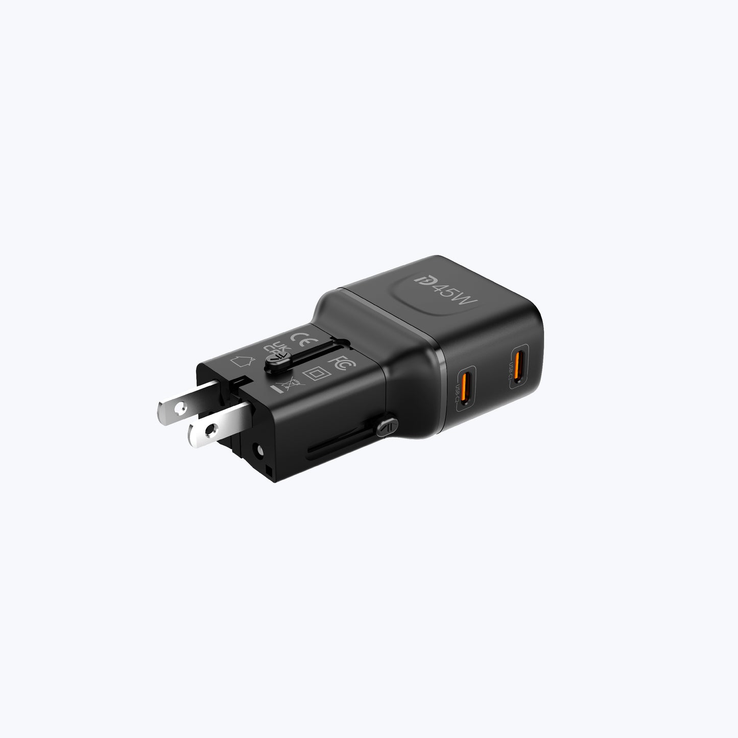 InfiniteTravel Pocket 45W Travel Charger Universal Travel Charger with USB-C Ports