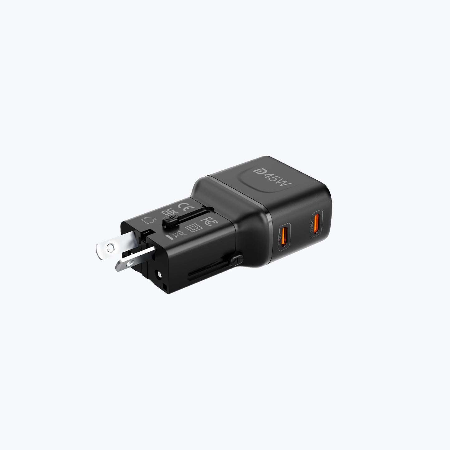 InfiniteTravel Pocket 45W Travel Charger Universal Travel Charger with USB-C Ports