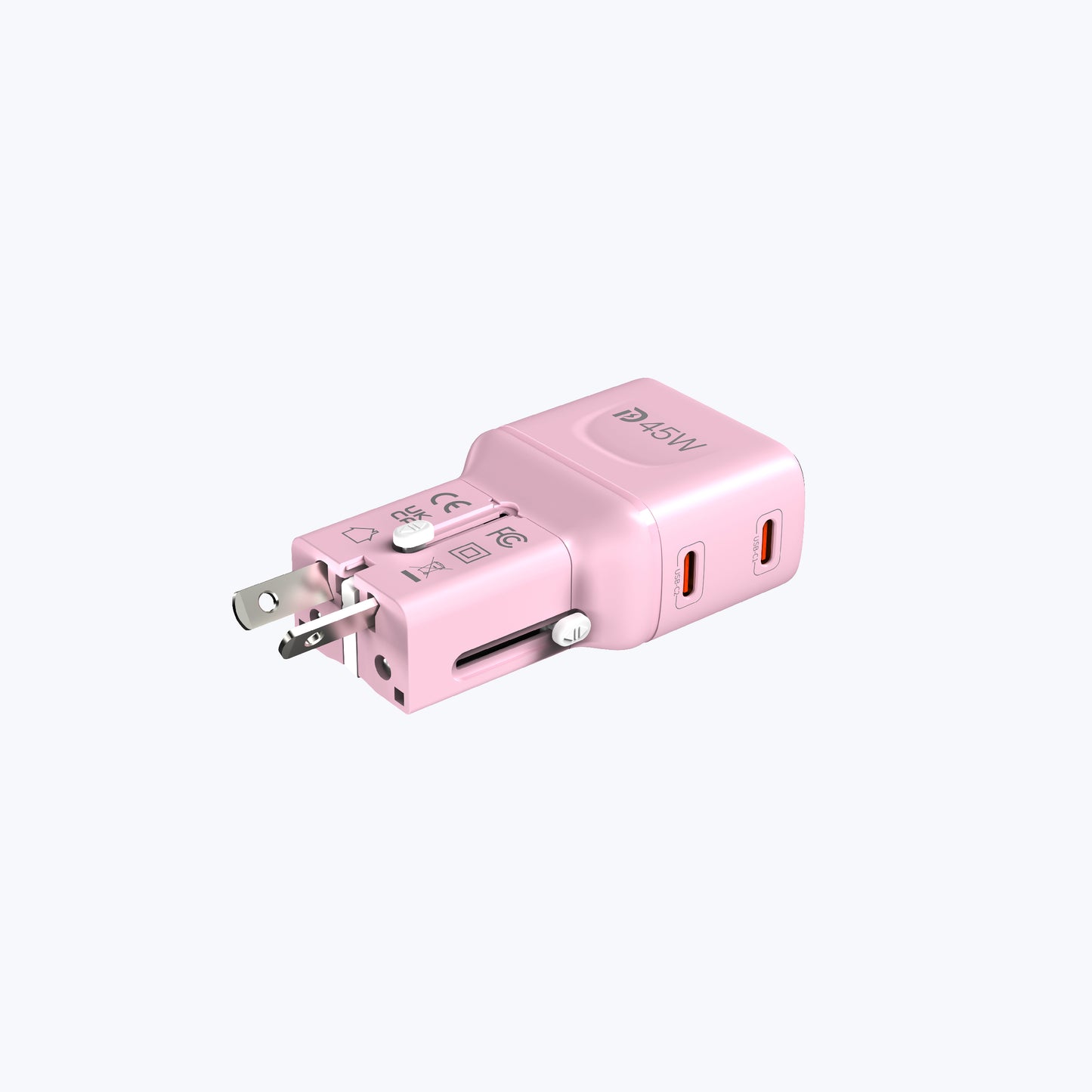 InfiniteTravel Pocket 45W Travel Charger Universal Travel Charger with USB-C Ports