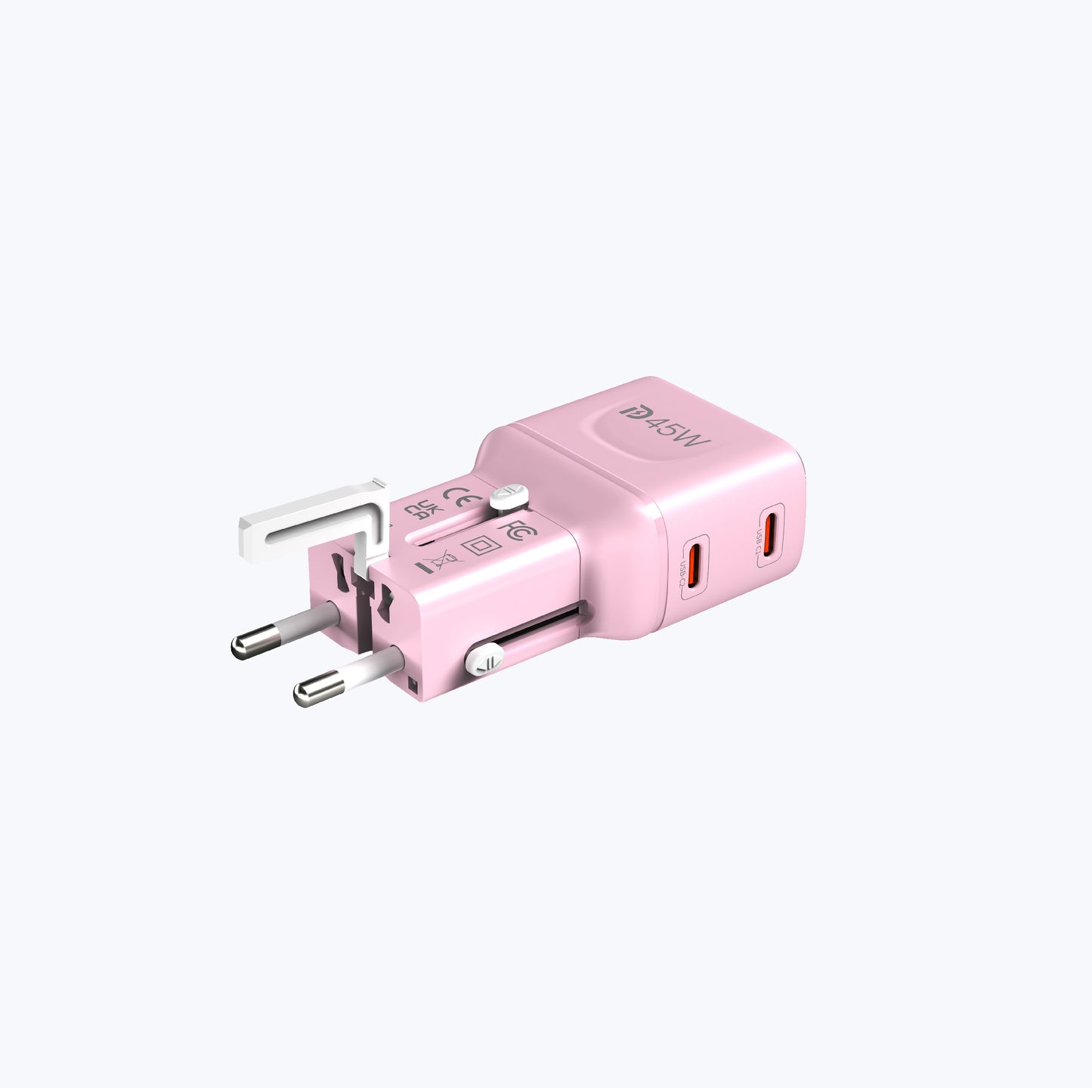 InfiniteTravel Pocket 45W Travel Charger Universal Travel Charger with USB-C Ports