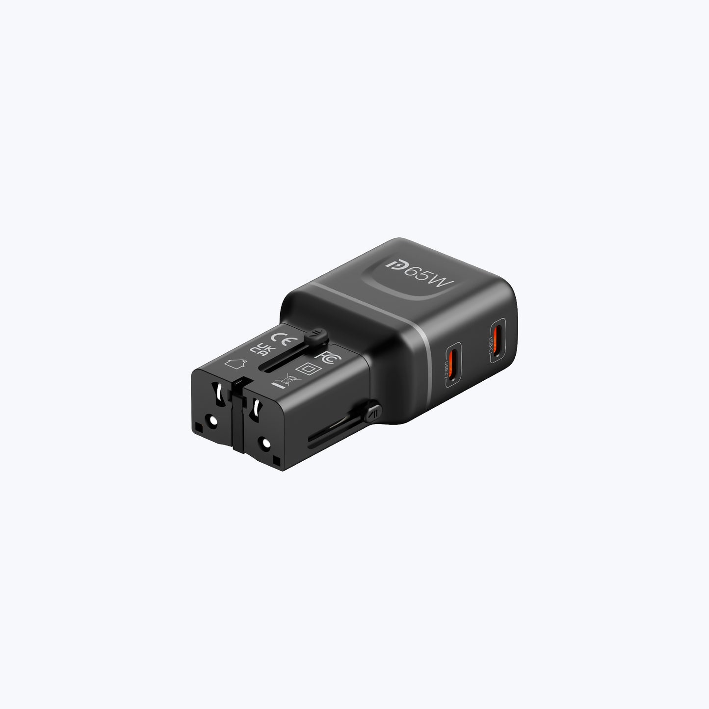 InfiniteTravel Pocket 65W Travel Charger Universal Travel Charger with USB-C Ports