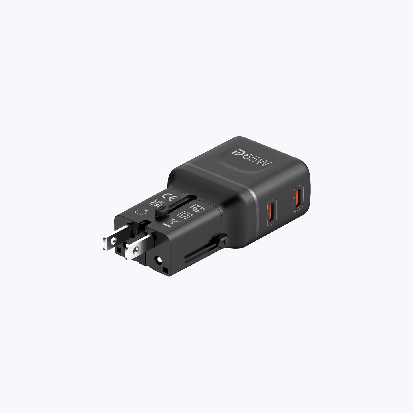 InfiniteTravel Pocket 65W Travel Charger Universal Travel Charger with USB-C Ports