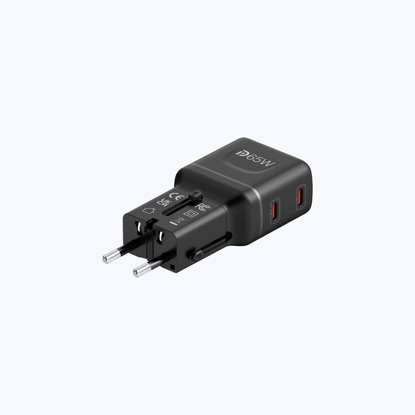InfiniteTravel Pocket 65W Travel Charger Universal Travel Charger with USB-C Ports