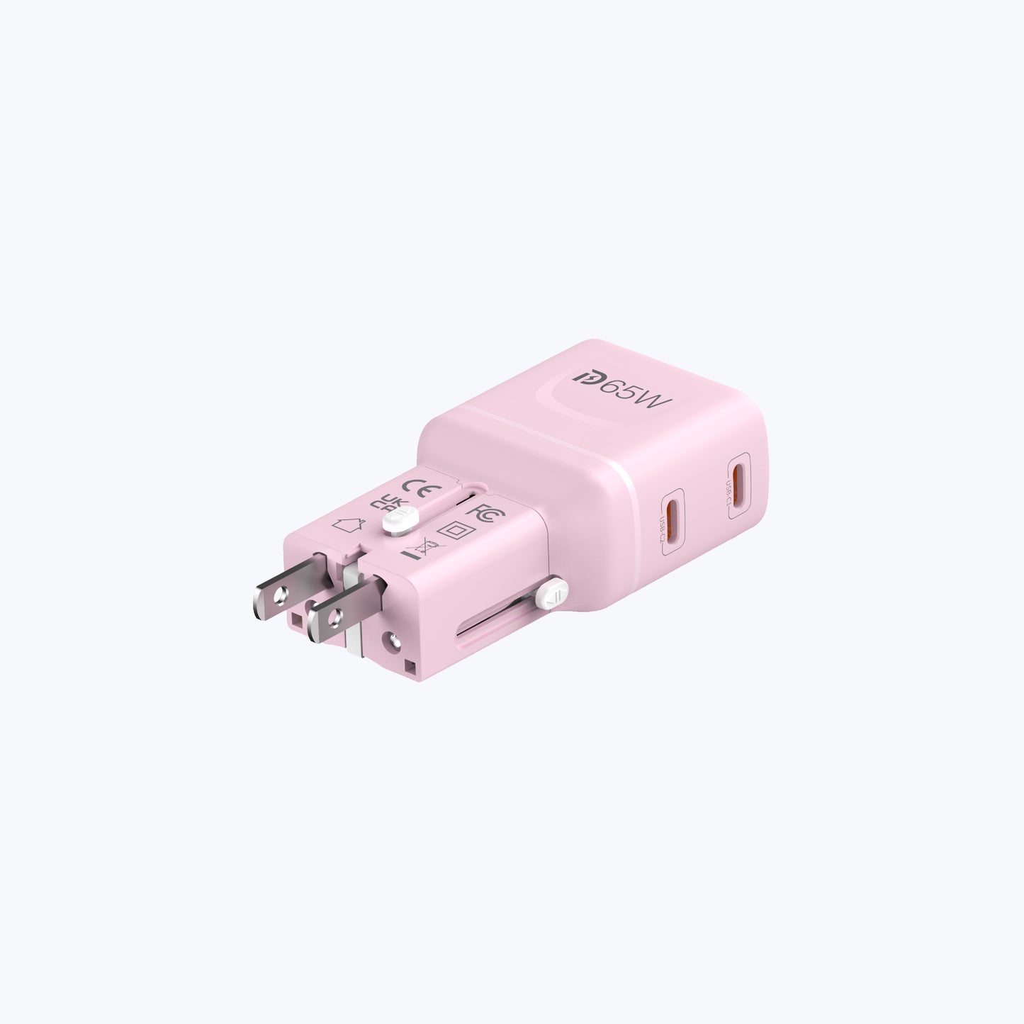 InfiniteTravel Pocket 65W Travel Charger Universal Travel Charger with USB-C Ports
