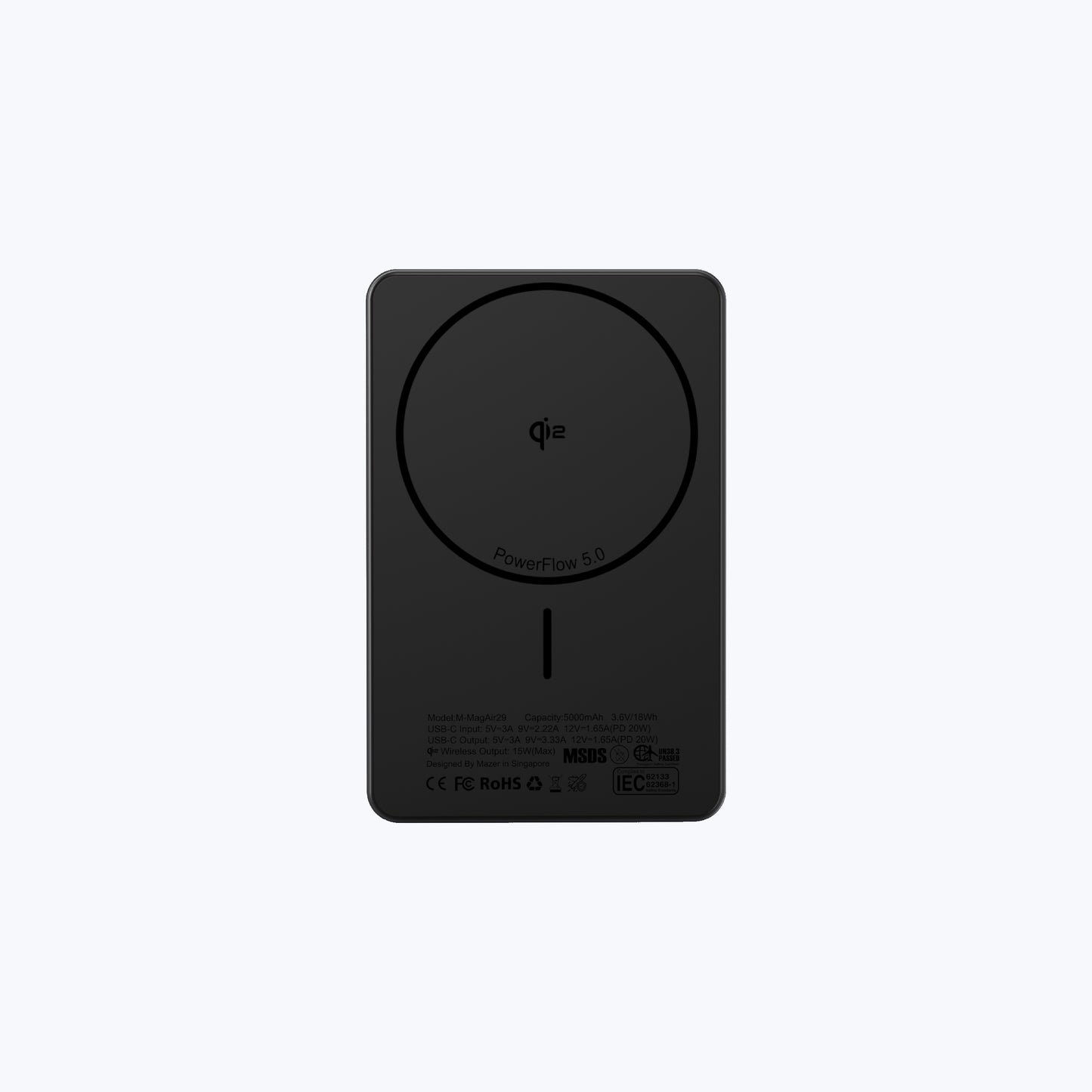 MagAir29 5000mAh Ultra Slim Magnetic Wireless Power Bank Qi2 Certified 15W
