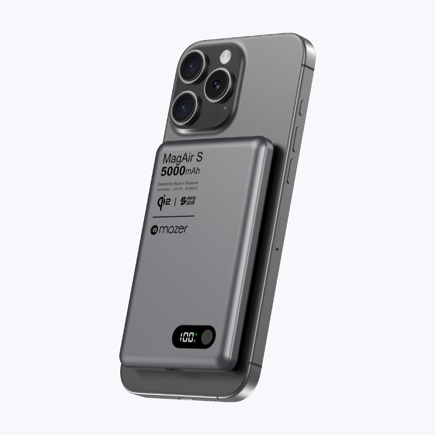MagAir29 5000mAh Ultra Slim Magnetic Wireless Power Bank Qi2 Certified 15W