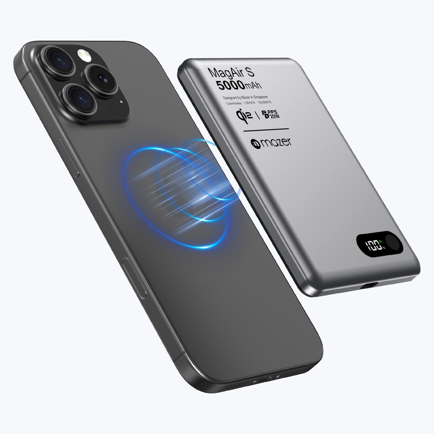 MagAir29 5000mAh Ultra Slim Magnetic Wireless Power Bank Qi2 Certified 15W