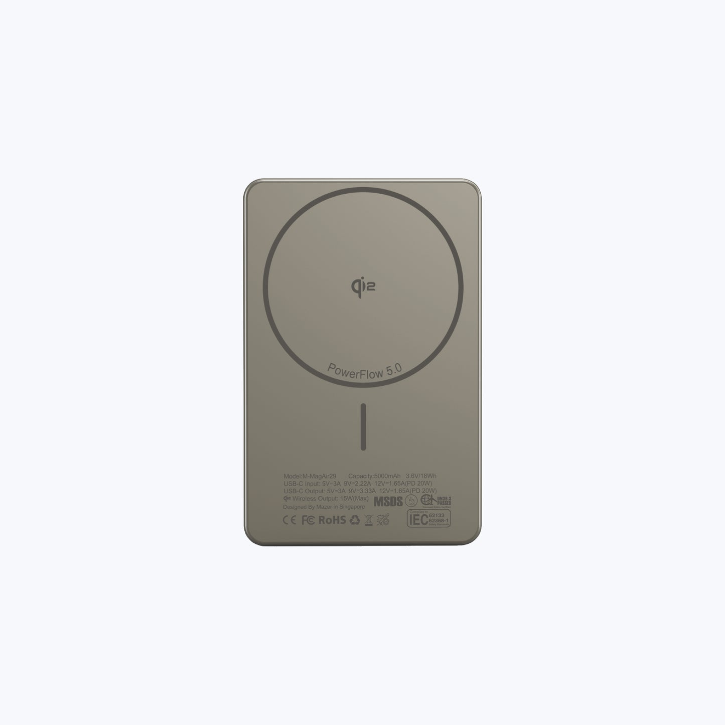 MagAir29 5000mAh Ultra Slim Magnetic Wireless Power Bank Qi2 Certified 15W