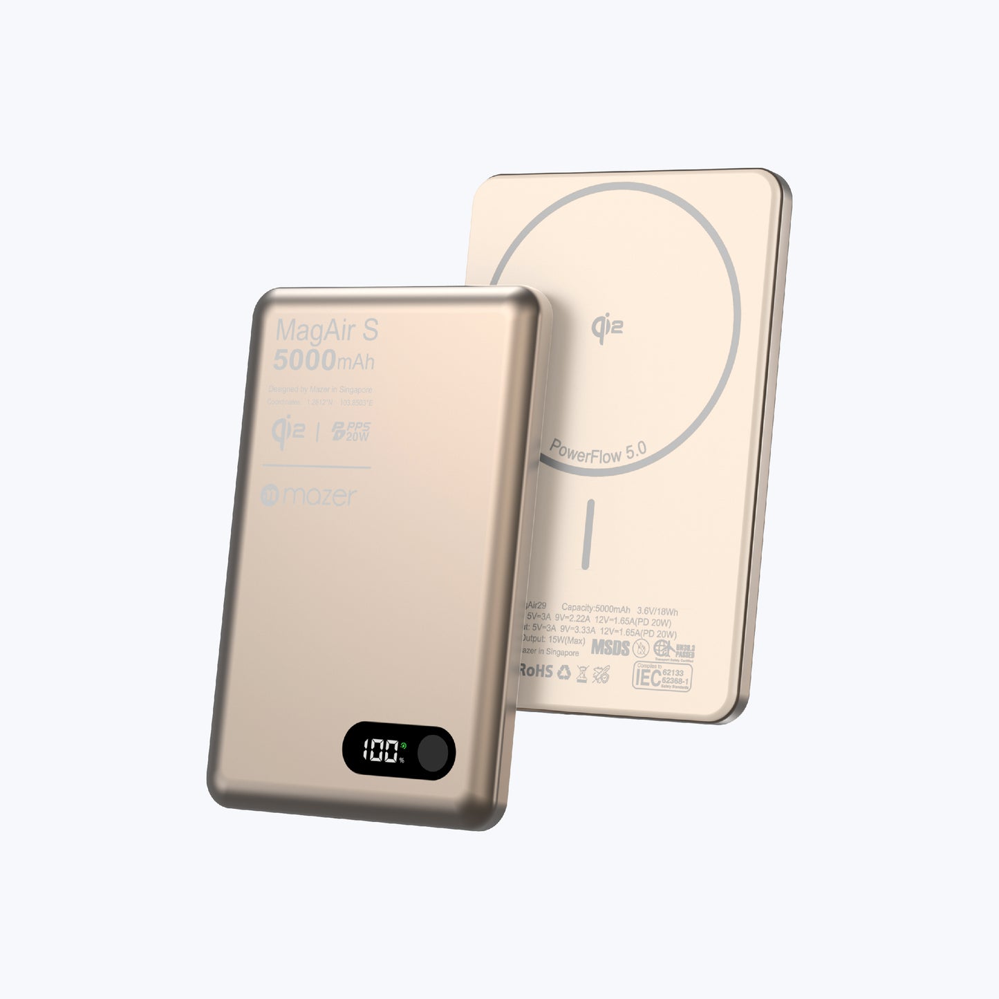 MagAir29 5000mAh Ultra Slim Magnetic Wireless Power Bank Qi2 Certified 15W