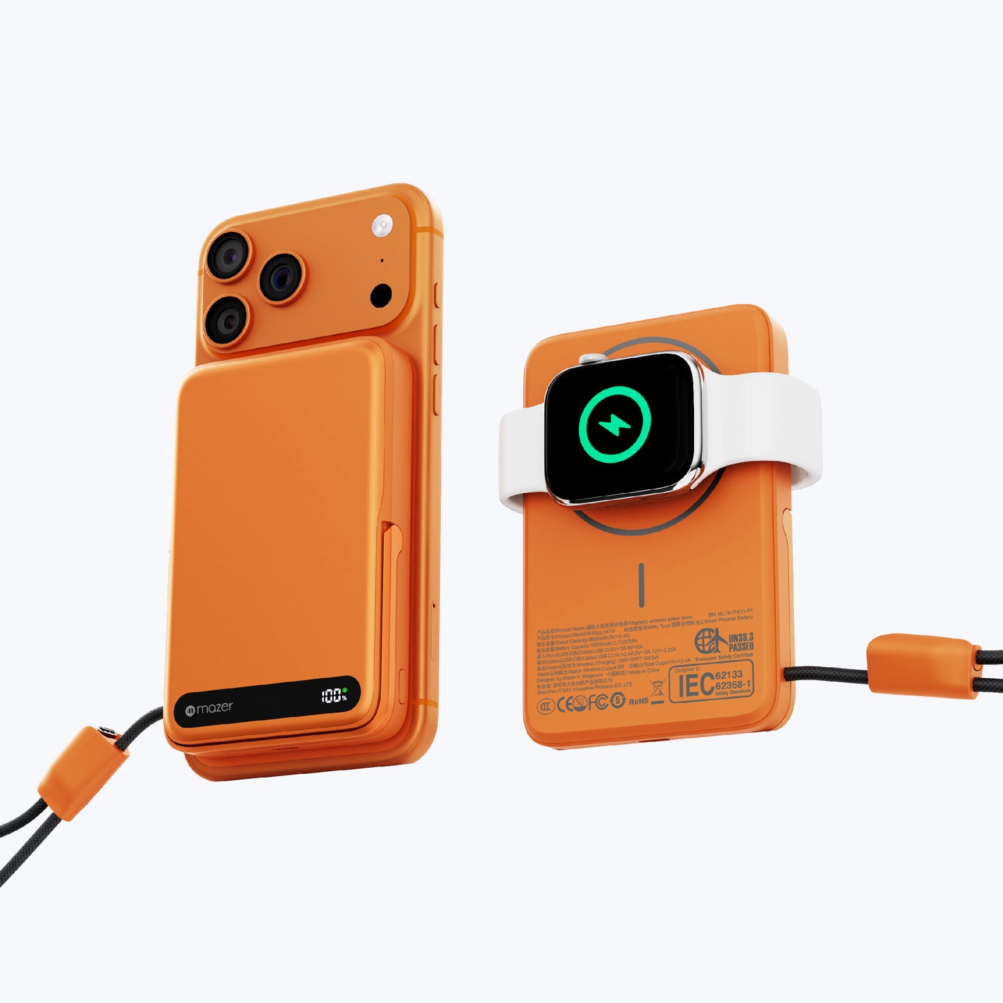 MagLink19 10,000mAh Magnetic Wireless (Built-in USB-C Cable) Apple Watch Charging Power Bank (CCC Certified)