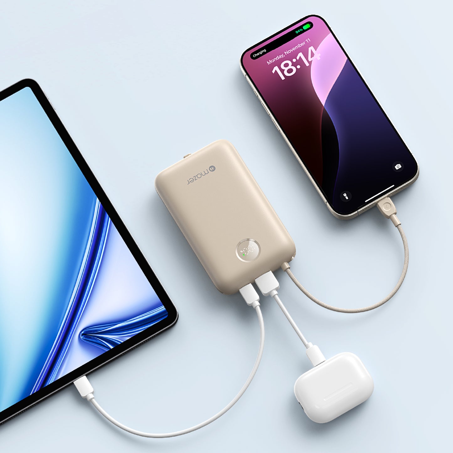 PowerCharge LINK 20000mAh PD35W (Built-in USB-C + Lightning Cables) Power Bank