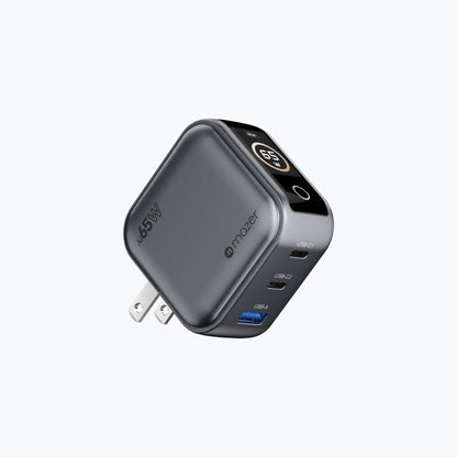 AiPrestigeGaN 65W Gan Wall Charger Ai Display (3 Ports)