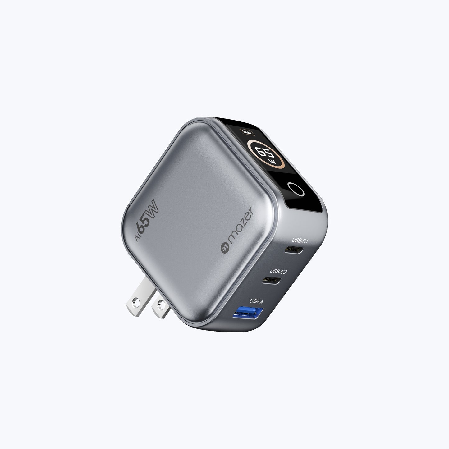 AiPrestigeGaN 65W Gan Wall Charger Ai Display (3 Ports)