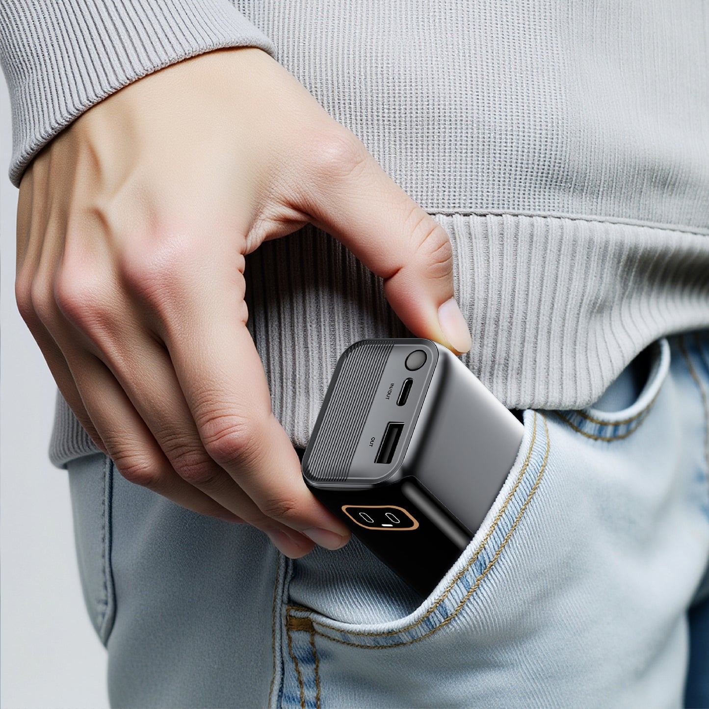 PowerCharge RLink 10,000 mAh PD45W (Built-in Retractable USB-C Cable) Power Bank (CCC Certified)