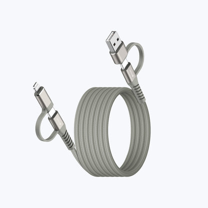InfiniteLink COBRA Q Magnetic Organizer 4-in-1 Fast Charging Cable 60W (Braided)