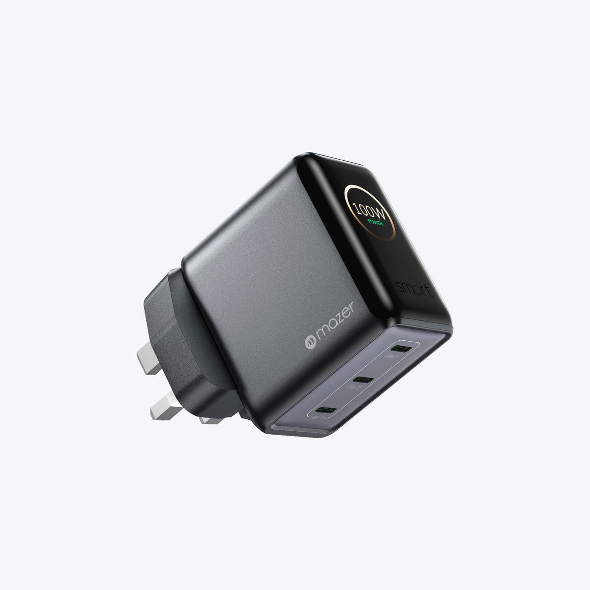 PrestigeGaN Ai 120W GaN Wall Charger Ai Display (3 Ports)