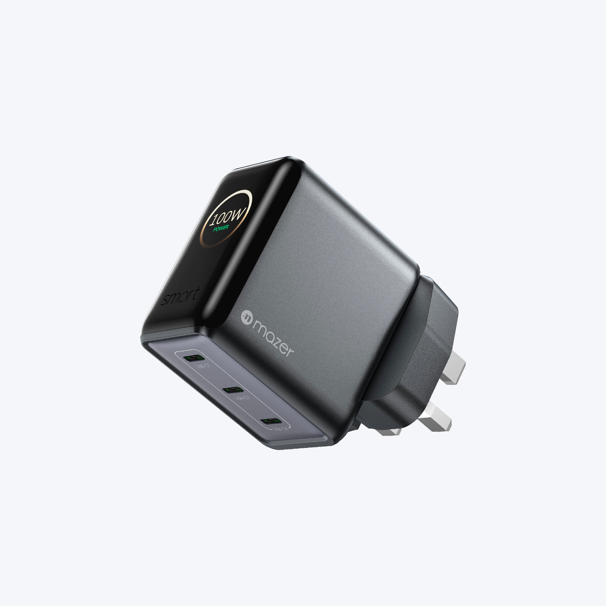 PrestigeGaN Ai 120W GaN Wall Charger Ai Display (3 Ports)