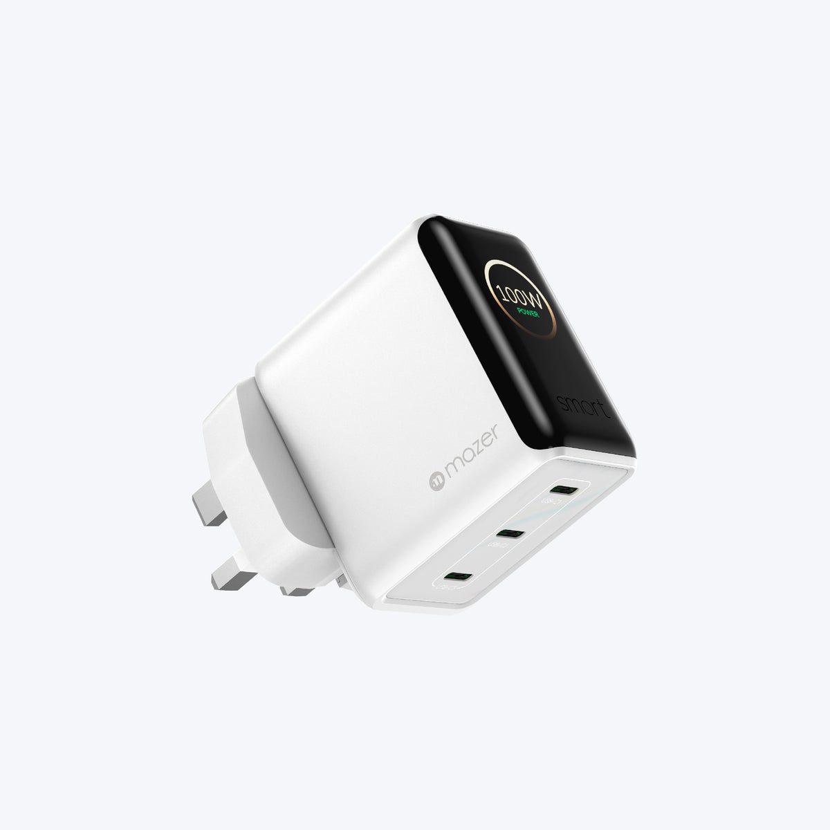 PrestigeGaN Ai 120W GaN Wall Charger Ai Display (3 Ports)