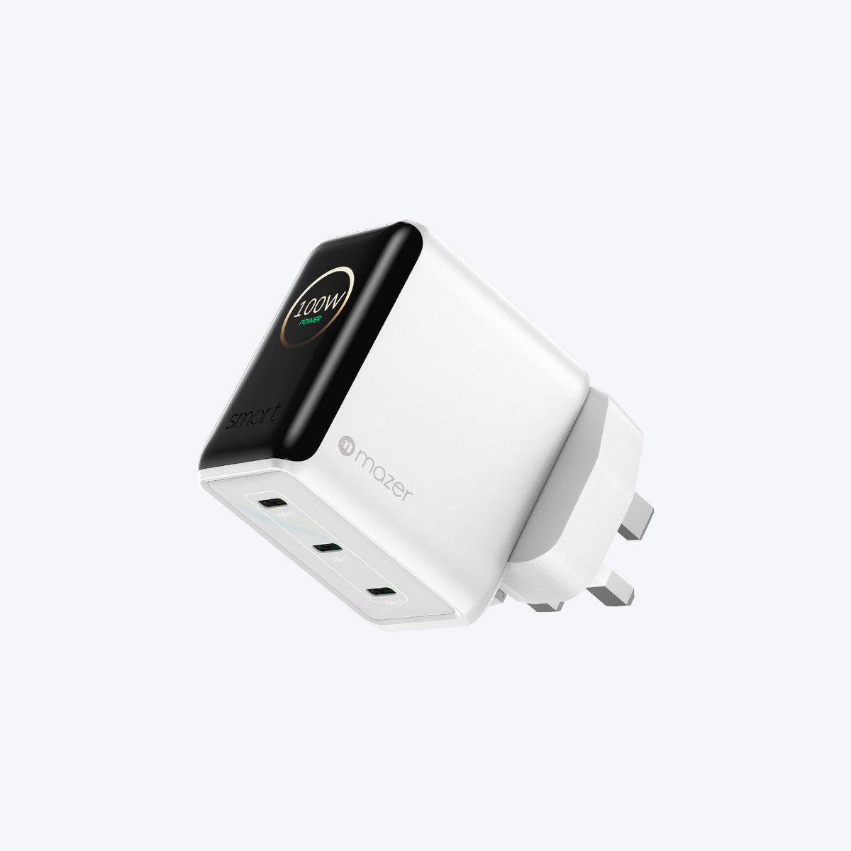 PrestigeGaN Ai 120W GaN Wall Charger Ai Display (3 Ports)