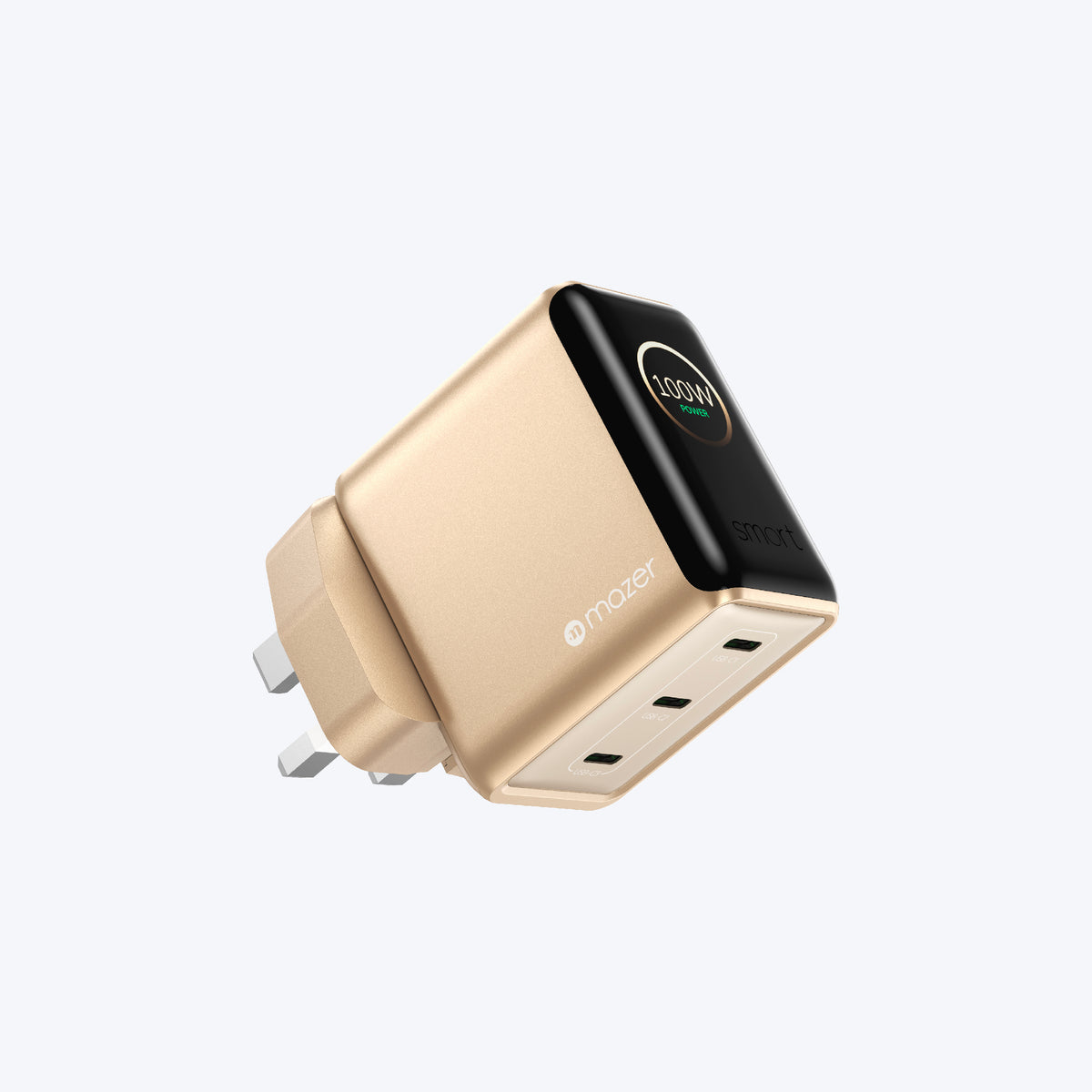 PrestigeGaN Ai 120W GaN Wall Charger Ai Display (3 Ports)