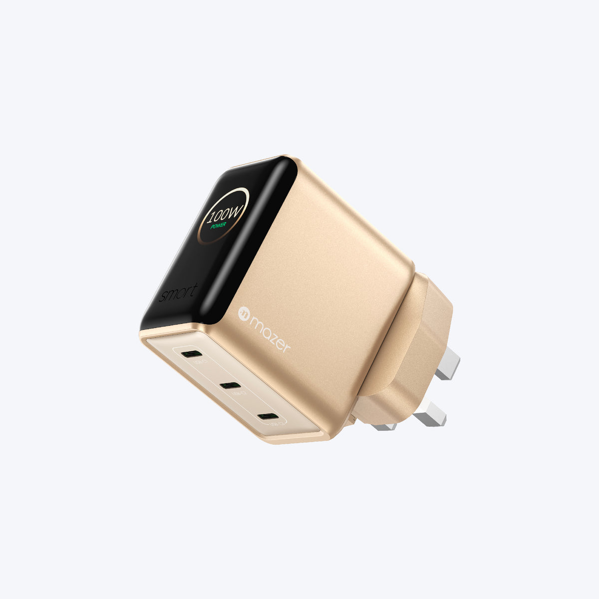 PrestigeGaN Ai 120W GaN Wall Charger Ai Display (3 Ports)
