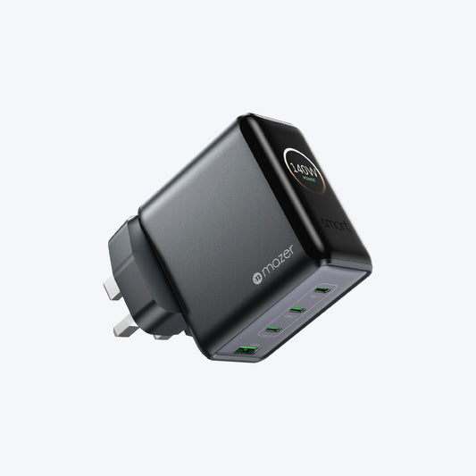 PrestigeGaN Ai 140W GaN Wall Charger Ai Display (4 Ports)