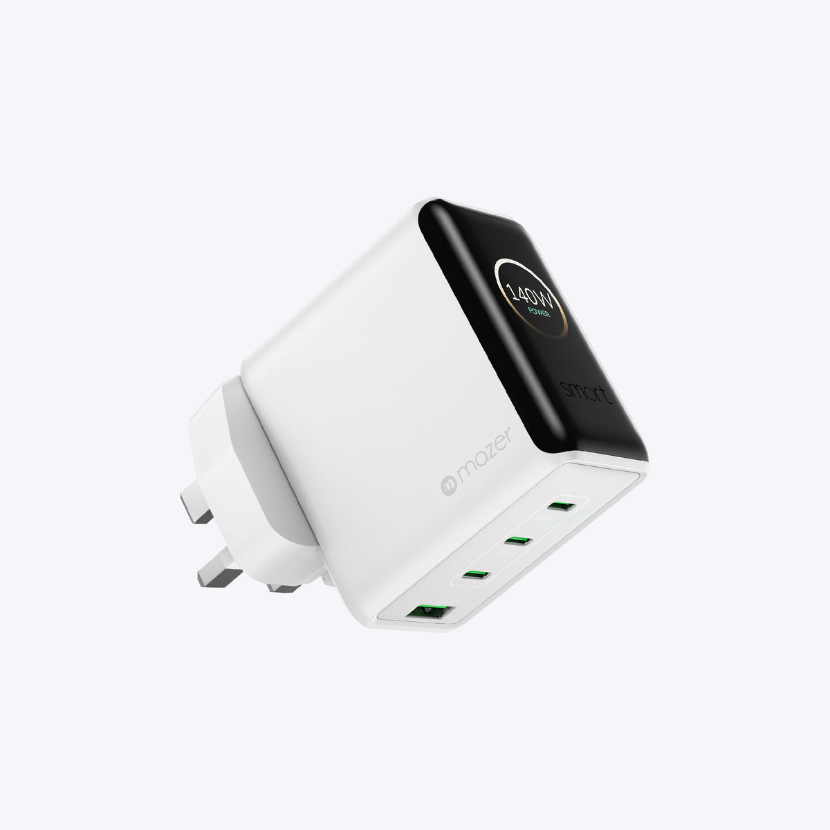 PrestigeGaN Ai 140W GaN Wall Charger Ai Display (4 Ports)