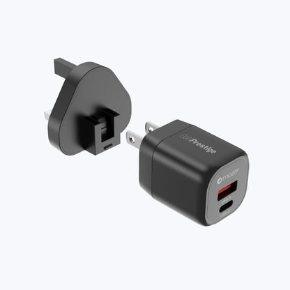 GaNPrestige V5 20W GaN Wall Charger US + UK Pin (2 Ports)