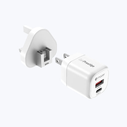 GaNPrestige V5 20W GaN Wall Charger US + UK Pin (2 Ports)