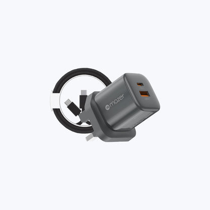 PrestigeGaN V6 35W GaN Wall Charger - UK (2 Ports) + USB-C Cable