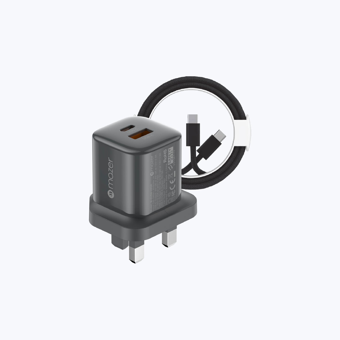 PrestigeGaN V6 35W GaN Wall Charger - UK (2 Ports) + USB-C Cable