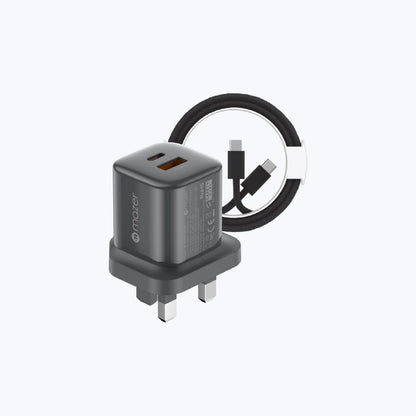 PrestigeGaN V6 35W GaN Wall Charger - UK (2 Ports) + USB-C Cable