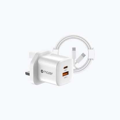 PrestigeGaN V6 35W GaN Wall Charger - UK (2 Ports) + USB-C Cable