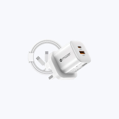 PrestigeGaN V6 35W GaN Wall Charger - UK (2 Ports) + USB-C Cable