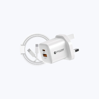 PrestigeGaN V6 35W GaN Wall Charger - UK (2 Ports) + USB-C Cable