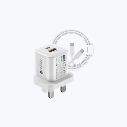 PrestigeGaN V6 35W GaN Wall Charger - UK (2 Ports) + USB-C Cable