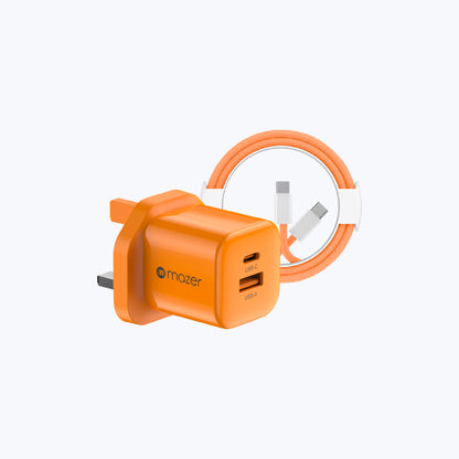 PrestigeGaN V6 35W GaN Wall Charger - UK (2 Ports) + USB-C Cable