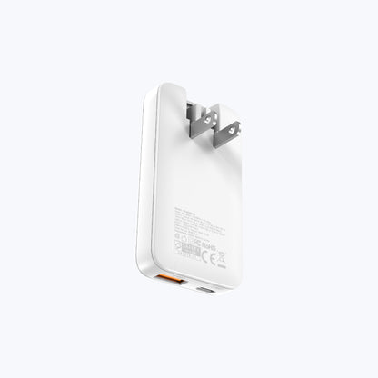 GaNPrestige Slim 65W GaN Wall Charger With Travel Pins (2 Ports)
