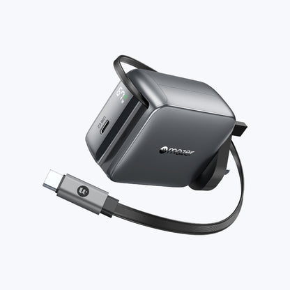 PrestigeGaN R 67W GaN Wall Charger with Retractable USB-C Cable