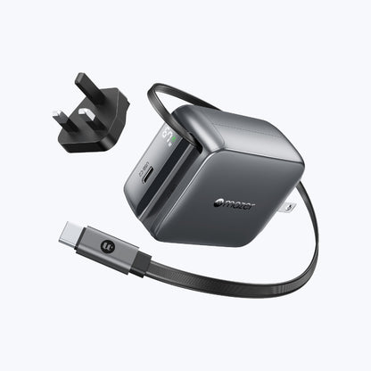 PrestigeGaN R 67W GaN Wall Charger with Retractable USB-C Cable