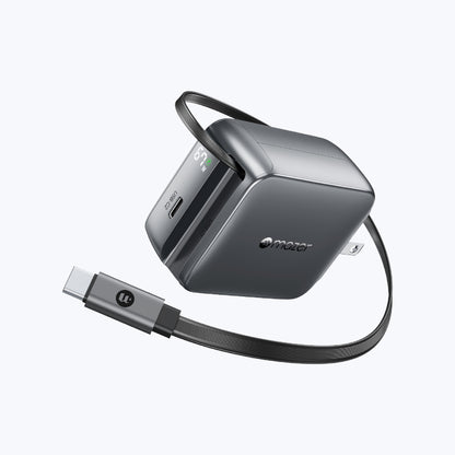 PrestigeGaN R 67W GaN Wall Charger with Retractable USB-C Cable
