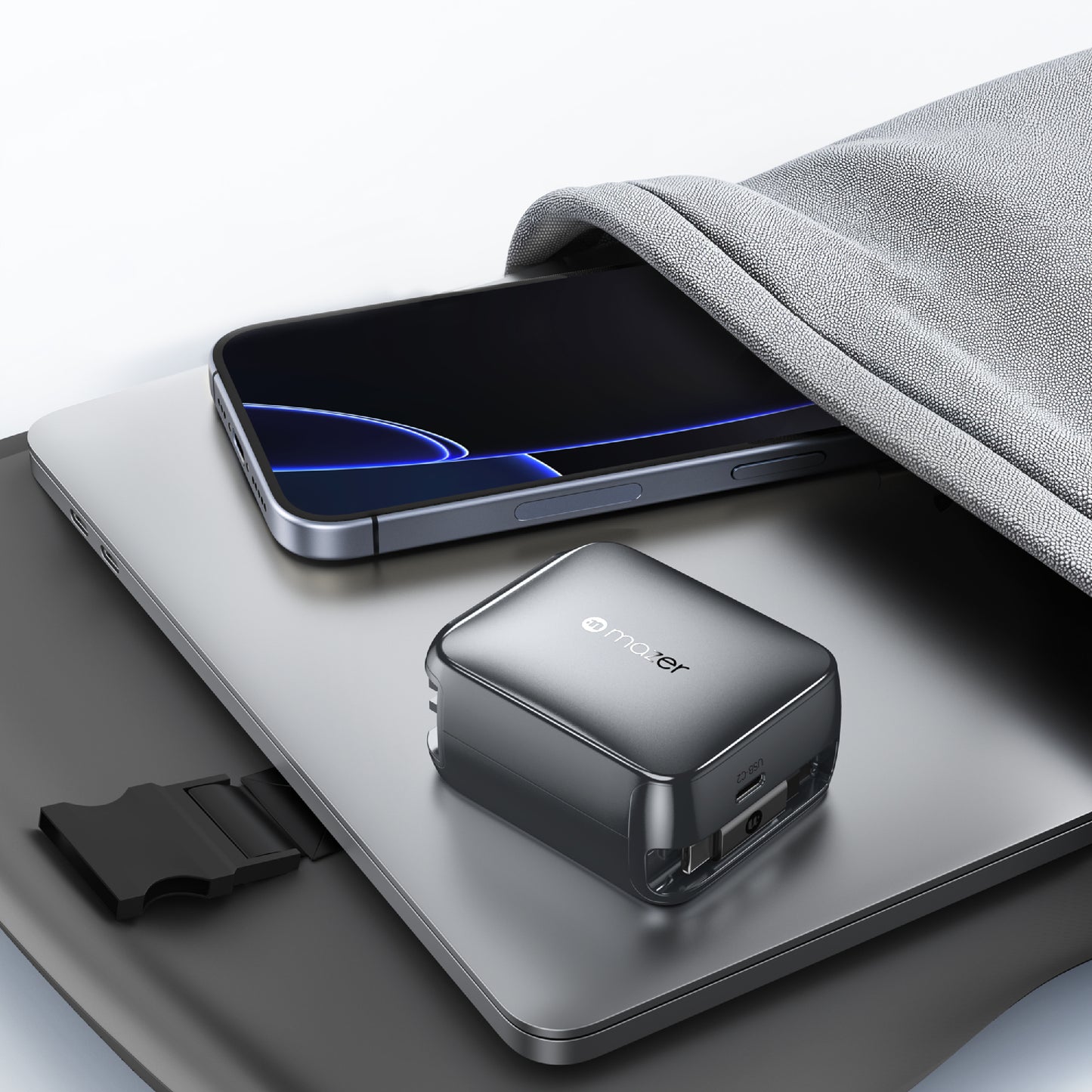 PrestigeGaN R 67W GaN Wall Charger with Retractable USB-C Cable