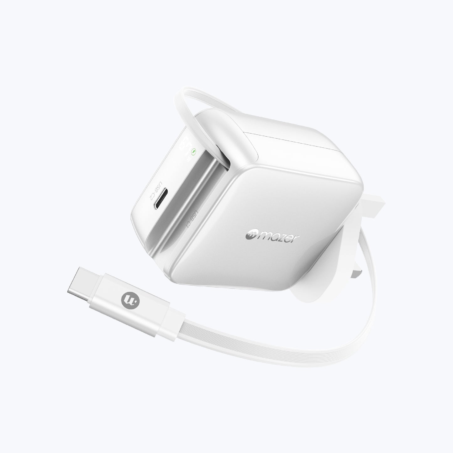 PrestigeGaN R 67W GaN Wall Charger with Retractable USB-C Cable