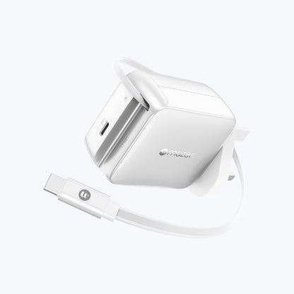 PrestigeGaN R 67W GaN Wall Charger with Retractable USB-C Cable