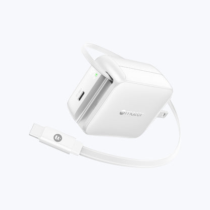 PrestigeGaN R 67W GaN Wall Charger with Retractable USB-C Cable