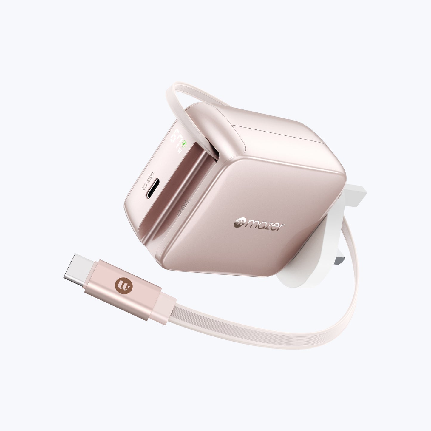 PrestigeGaN R 67W GaN Wall Charger with Retractable USB-C Cable